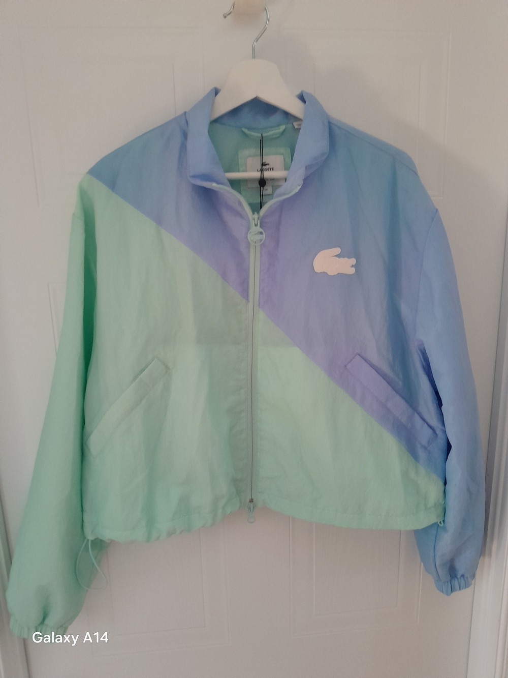 Lacoste Pastel Colorblock Windbreaker Jacket - Mint & Sky Blue